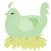 Chosen One, a gluppy chicken with a half-lace pattern