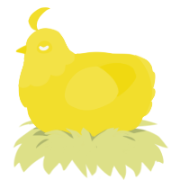 yellow xxx, a yellow chicken with a head pattern