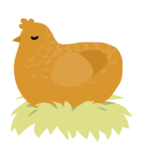 A orange chicken with a half-lace pattern