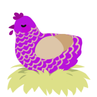 A amethyst and beige chicken with a lace pattern