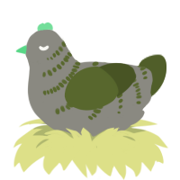 snaek, a ash and olive chicken with a half-bar pattern