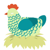 Sea Lime, a apple and teal chicken with a lace pattern