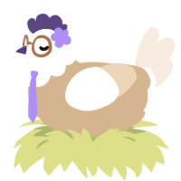 Gloria, a beige and cream chicken with a head pattern