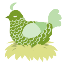 Broccolini, a chartreuse and gluppy chicken with a lace pattern