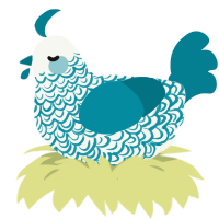 Seafoam, a white and sea chicken with a double-lace pattern