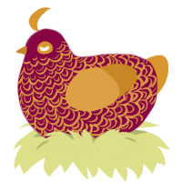 (unnamed), a maroon and orange chicken with a double-lace pattern