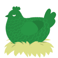 Viridian, a viridian chicken with a lace pattern