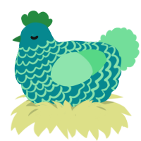 (unnamed), a teal and spring chicken with a lace pattern