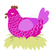 (unnamed), a fuchsia and orchid chicken with a lace pattern