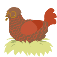 Pumpkin Spice, a brown and vermilion chicken with a lace pattern