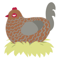 Karellen, a brown and ash chicken with a lace pattern