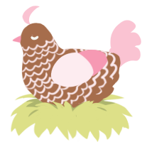 A brown and rose chicken with a lace pattern