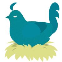 Teal xyx, a teal and sea chicken with a double-lace pattern