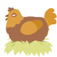 Brown xyx, a brown and orange chicken with a head pattern