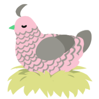 Gum, a rose and ash chicken with a lace pattern