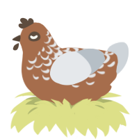 A brown and mist chicken with a half-lace pattern