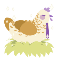 A cream and gold chicken with a half-lace pattern