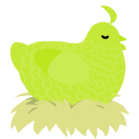 A lime chicken with a lace pattern