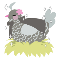 A ash and silver chicken with a lace pattern