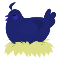 A navy chicken with a lace pattern