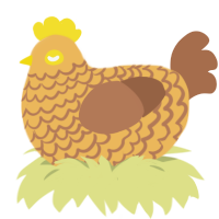 A honey and brown chicken with a lace pattern