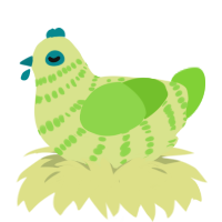 (unnamed), a lemon and grass chicken with a bar pattern