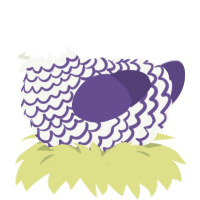 A white and overcast chicken with a lace pattern