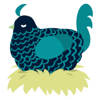 meow meow, a tumblr and teal chicken with a lace pattern