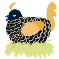 A tumblr and honey chicken with a lace pattern