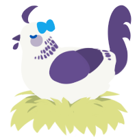 A white and overcast chicken with a neck-band pattern