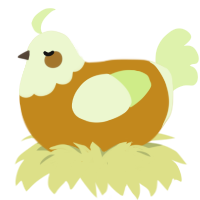 Hayloft, a ochre and apple chicken with a head pattern