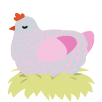 (unnamed), a mist and pink chicken with a lace pattern
