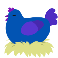 A ultramarine and indigo chicken