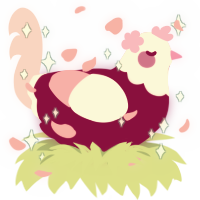 peony, a maroon and rose chicken with a head pattern