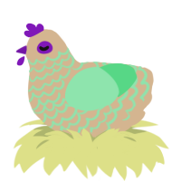 Pulletoss, a beige and spring chicken with a lace pattern