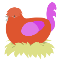 A vermilion and orchid chicken