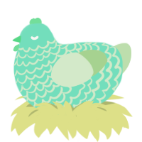 honeydew melon, a mint and gluppy chicken with a lace pattern
