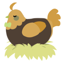 Pumpkin, a bark and honey chicken with a head pattern