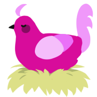 (unnamed), a fuchsia and lavender chicken