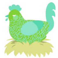 (unnamed), a grass and mint chicken with a double-lace pattern