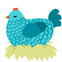 4, a aqua and sea chicken with a lace pattern