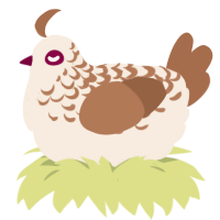 A cream and brown chicken with a half-lace pattern