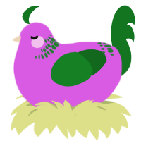 (unnamed), a orchid and leaf chicken with a neck-band pattern