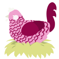 (unnamed), a pink and maroon chicken with a lace pattern