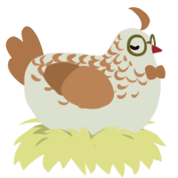 Pidgeon, a mist and brown chicken with a half-lace pattern