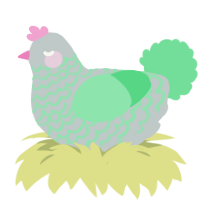 A silver and spring chicken with a lace pattern