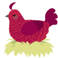 35700, a crimson and maroon chicken with a lace pattern