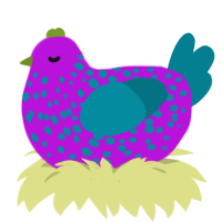 A amethyst and sea chicken with a speckle pattern
