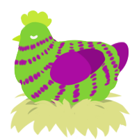 Lishie, a grass and plum chicken with a bar pattern