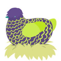 Witches Brew, a overcast and lime chicken with a lace pattern